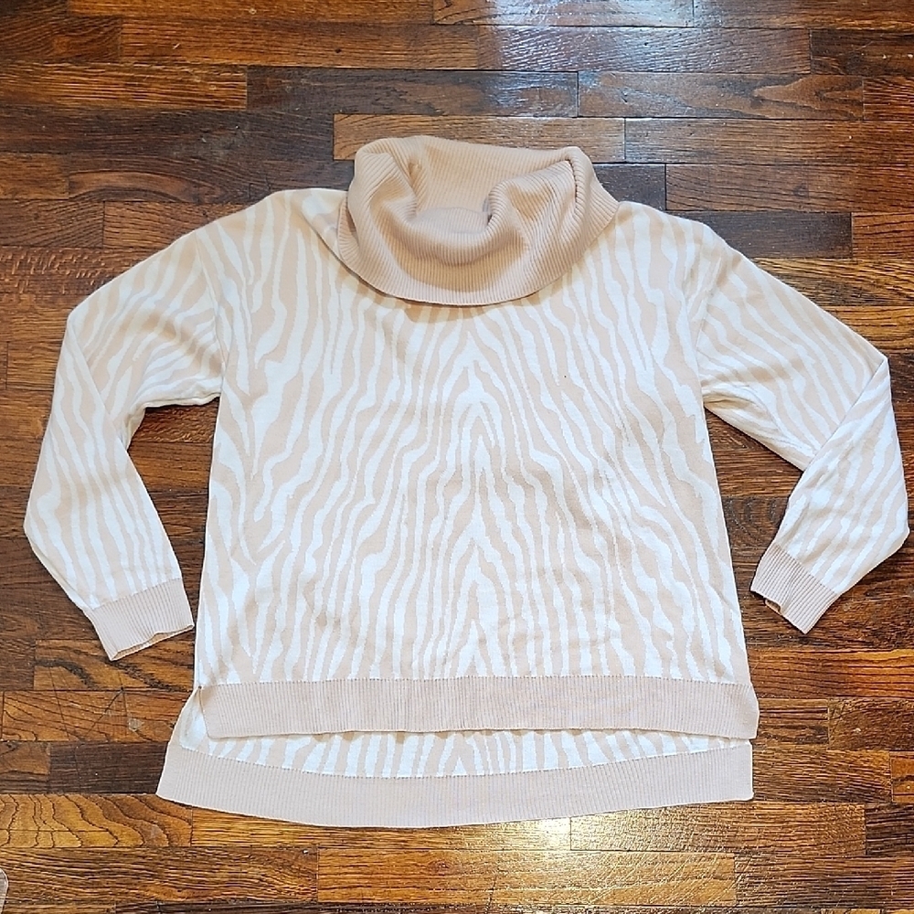 Calvin Klein Blush Pink Oversized Cowl Turtleneck Sweater